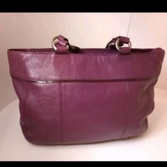 Coach East West Purse Tote Bag Womens Purple Medium F15235 Studded Leather Y2K - Picture 2 of 10